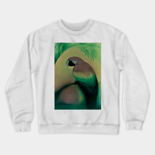 KHAKI MUTED RAINBOW TROPICAL PARROT Crewneck Sweatshirt